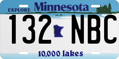 MN license plate 132NBC