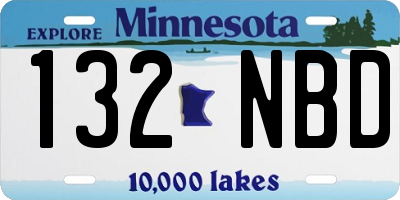 MN license plate 132NBD