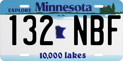 MN license plate 132NBF