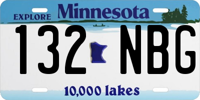 MN license plate 132NBG