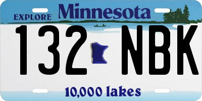 MN license plate 132NBK