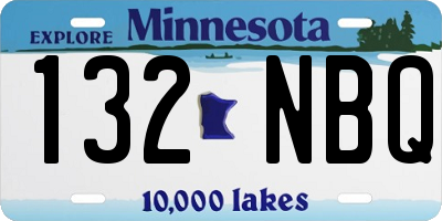 MN license plate 132NBQ