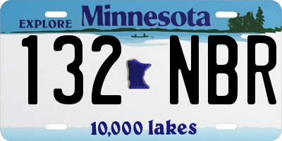 MN license plate 132NBR
