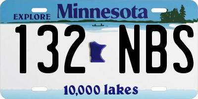 MN license plate 132NBS