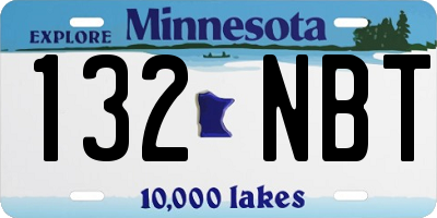 MN license plate 132NBT