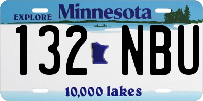 MN license plate 132NBU