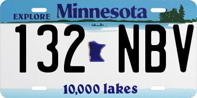 MN license plate 132NBV