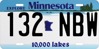 MN license plate 132NBW