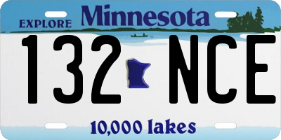 MN license plate 132NCE