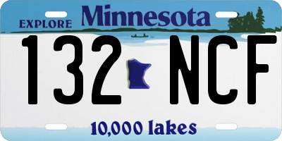 MN license plate 132NCF