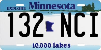 MN license plate 132NCI