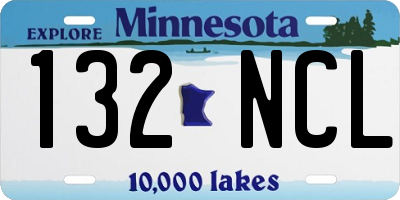 MN license plate 132NCL
