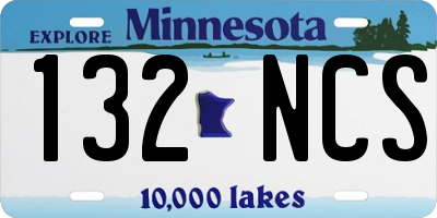 MN license plate 132NCS