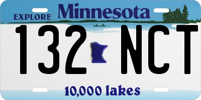 MN license plate 132NCT