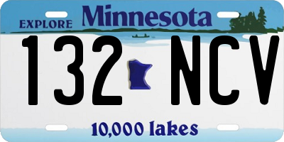 MN license plate 132NCV