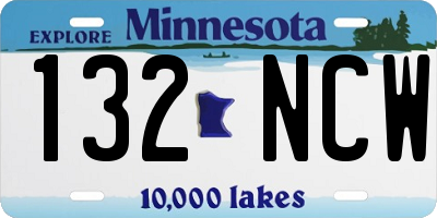 MN license plate 132NCW