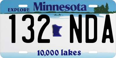 MN license plate 132NDA