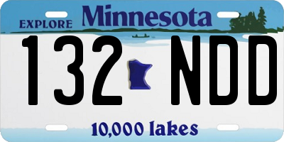 MN license plate 132NDD
