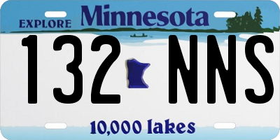 MN license plate 132NNS
