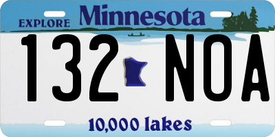 MN license plate 132NOA
