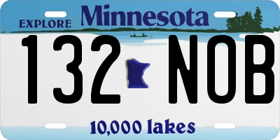 MN license plate 132NOB