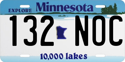 MN license plate 132NOC