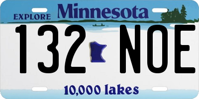MN license plate 132NOE