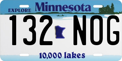 MN license plate 132NOG