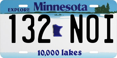 MN license plate 132NOI