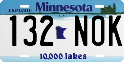MN license plate 132NOK