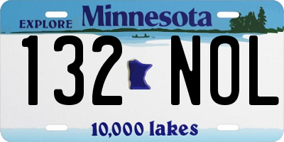 MN license plate 132NOL