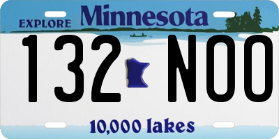 MN license plate 132NOO