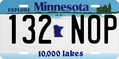 MN license plate 132NOP