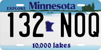 MN license plate 132NOQ