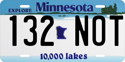 MN license plate 132NOT
