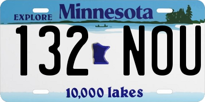 MN license plate 132NOU