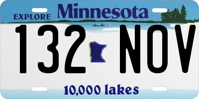 MN license plate 132NOV