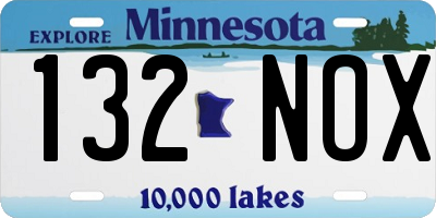 MN license plate 132NOX