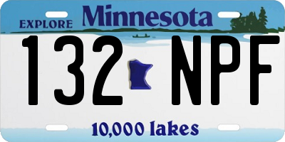 MN license plate 132NPF