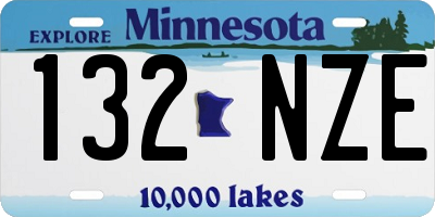 MN license plate 132NZE