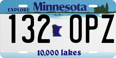 MN license plate 132OPZ