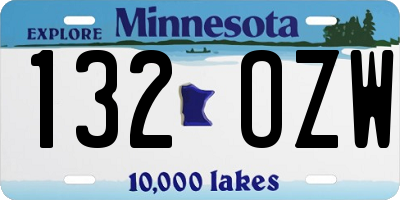 MN license plate 132OZW