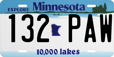 MN license plate 132PAW