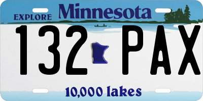MN license plate 132PAX