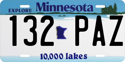 MN license plate 132PAZ