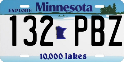 MN license plate 132PBZ