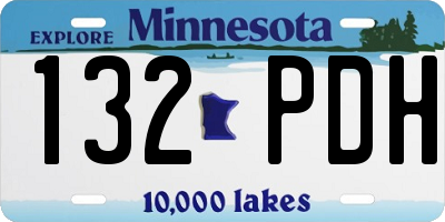 MN license plate 132PDH