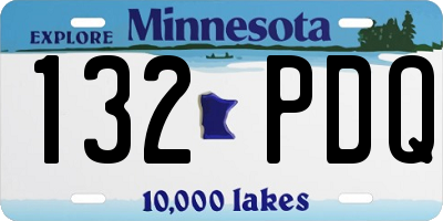 MN license plate 132PDQ