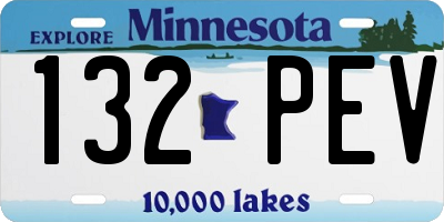 MN license plate 132PEV