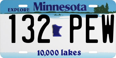 MN license plate 132PEW